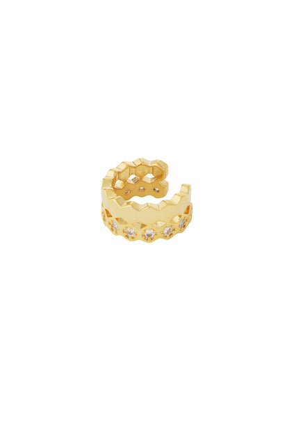Goud & Zilver Luna Zircon Ear Cuff RVS Goud & Zilver – productfoto | Tudor Gems