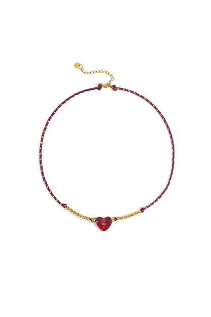 LUNARA Ember Heart Choker – Rood, Bruin, Grijs & Brons RVS – foto 5 | Tudor Gems