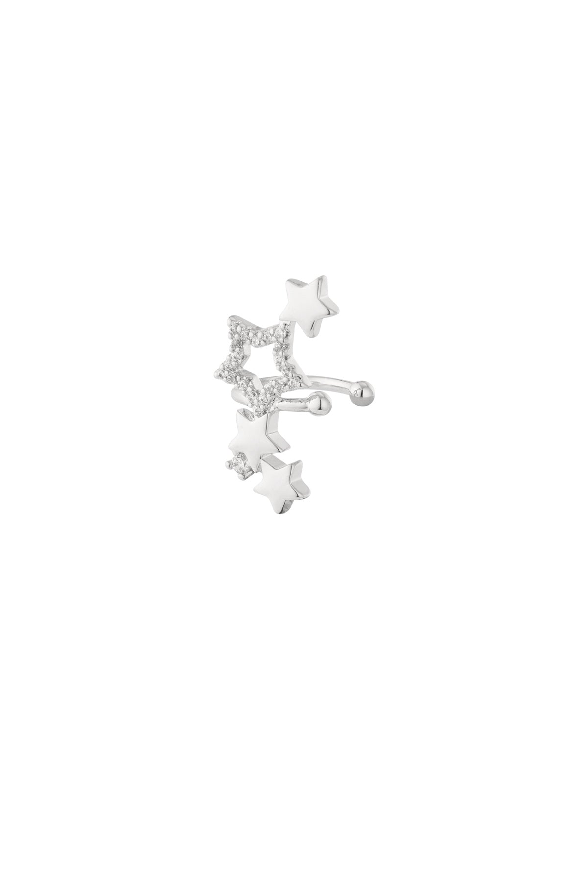 Goud & Zilver Stella Star Ear Cuff RVS Goud & Zilver – gedragen op model | Tudor Gems
