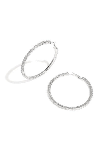Goud & Zilver Valeria Crystal Hoop Oorbellen RVS Goud & Zilver – lifestyle shot | Tudor Gems
