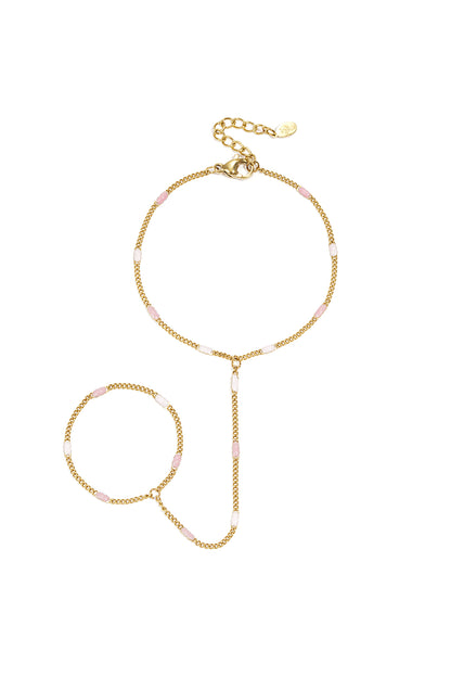 Calla Streep Handchain van roestvrij staal in goud en zilver | Tudor Gems