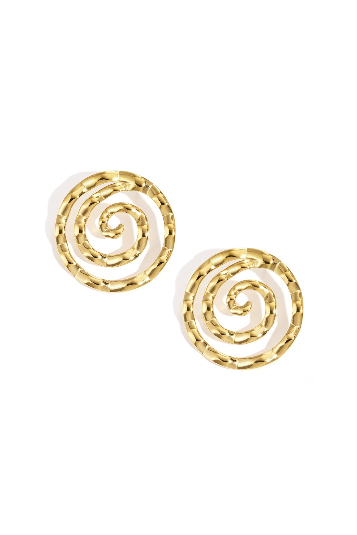 Goud Spiral Statement Oorbellen Goud – Stainless Steel RVS – productfoto | Tudor Gems