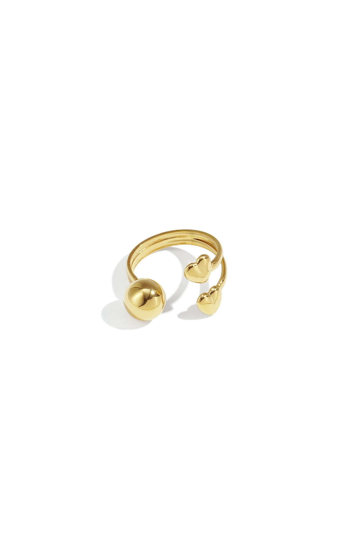 Goud & Zilver Luna Heart Open Ring RVS – Goud & Zilver – productfoto | Tudor Gems