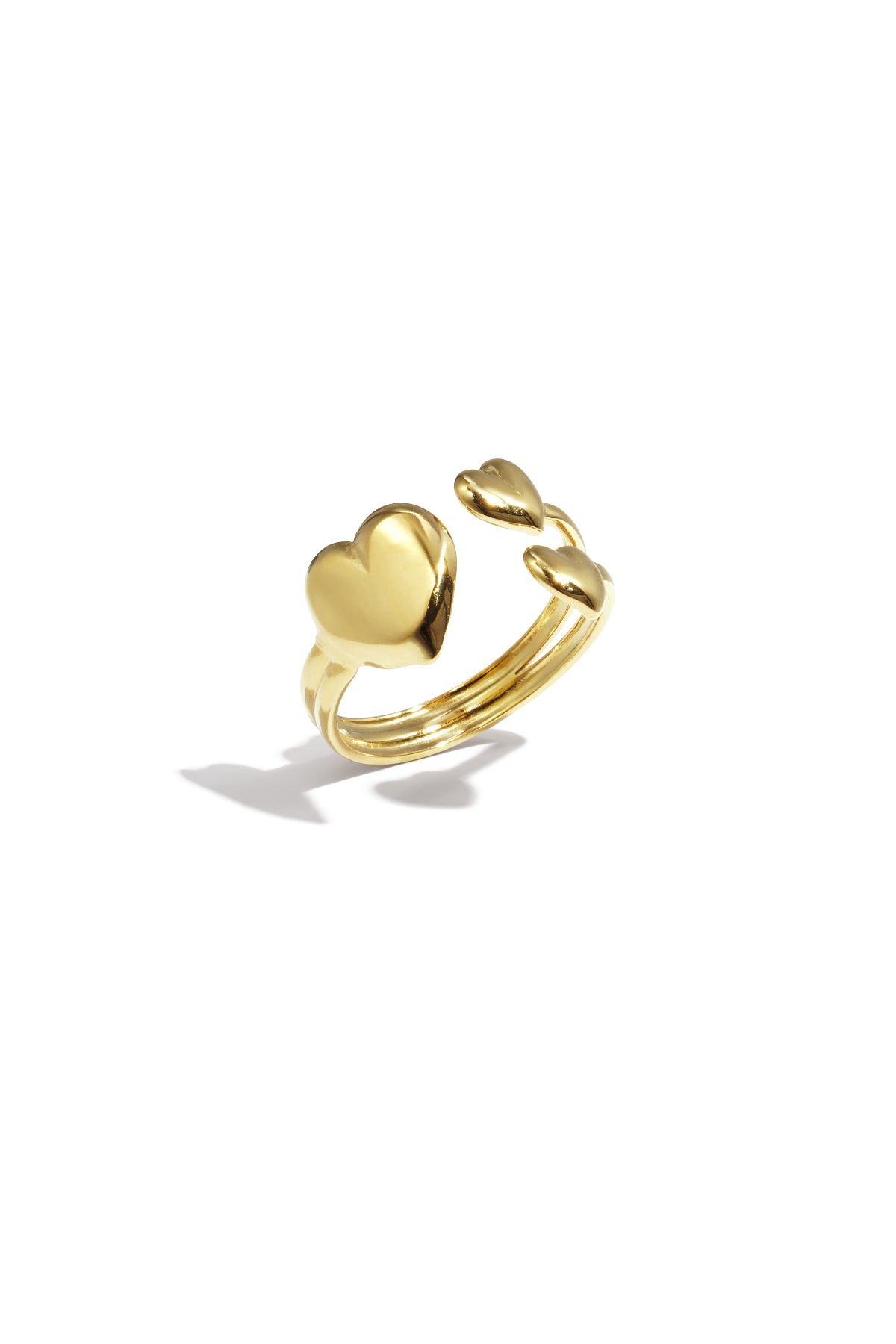 Goud & Zilver Hart ring RVS verstelbaar – Goud & Zilver – productfoto | Tudor Gems