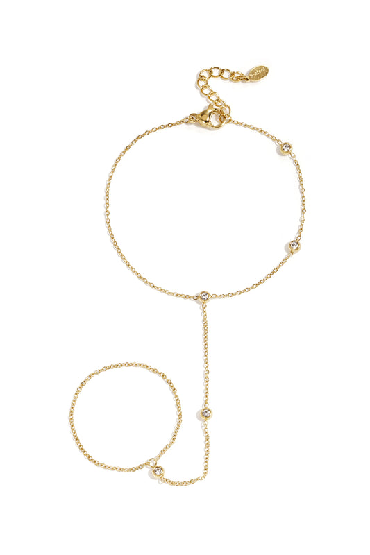 Kyra Zirkonia Handchain van roestvrij staal in goud en zilver | Tudor Gems