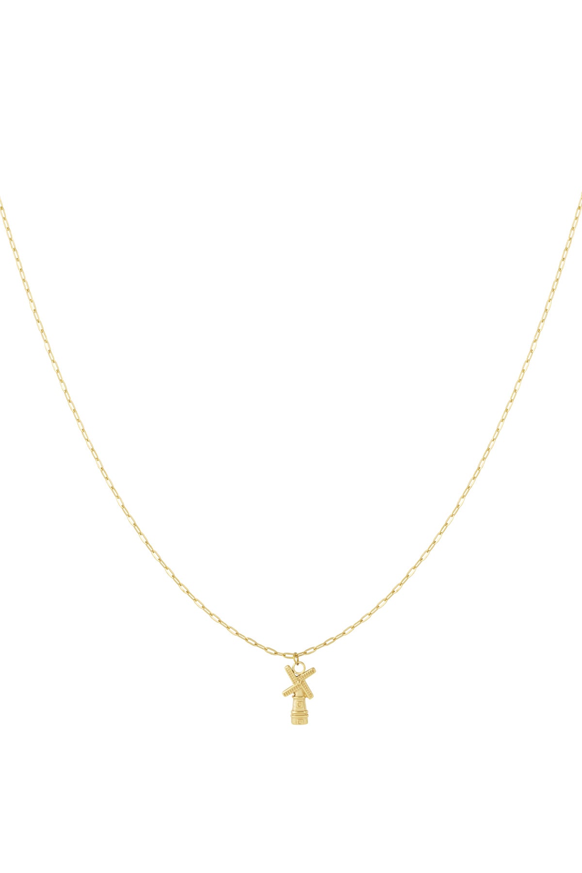 Goud & Zilver Dutch Breeze Windmolen Ketting van RVS – Goud & Zilver – productfoto | Tudor Gems