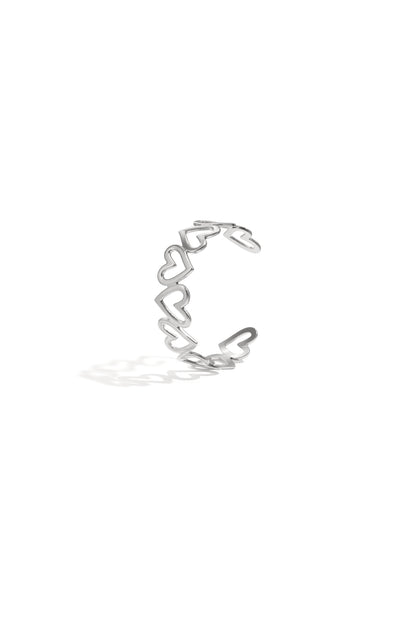 Goud & Zilver Hart Cuff Armband RVS Goud & Zilver – – gedragen op model | Tudor Gems