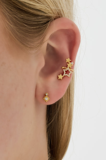 Goud & Zilver Stella Star Ear Cuff RVS Goud & Zilver – detail close-up | Tudor Gems