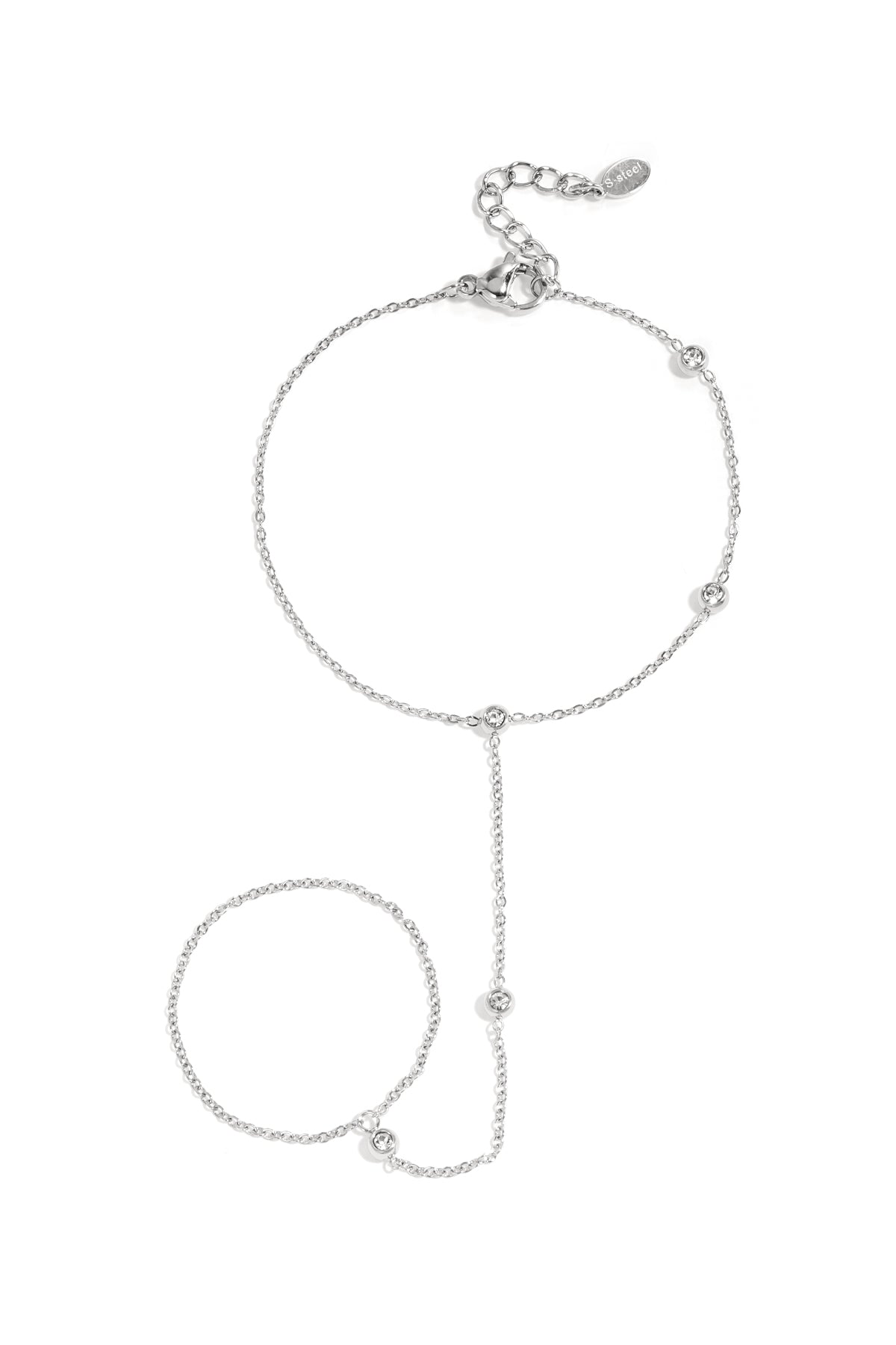 Kyra Zirkonia Handchain van roestvrij staal in goud en zilver | Tudor Gems