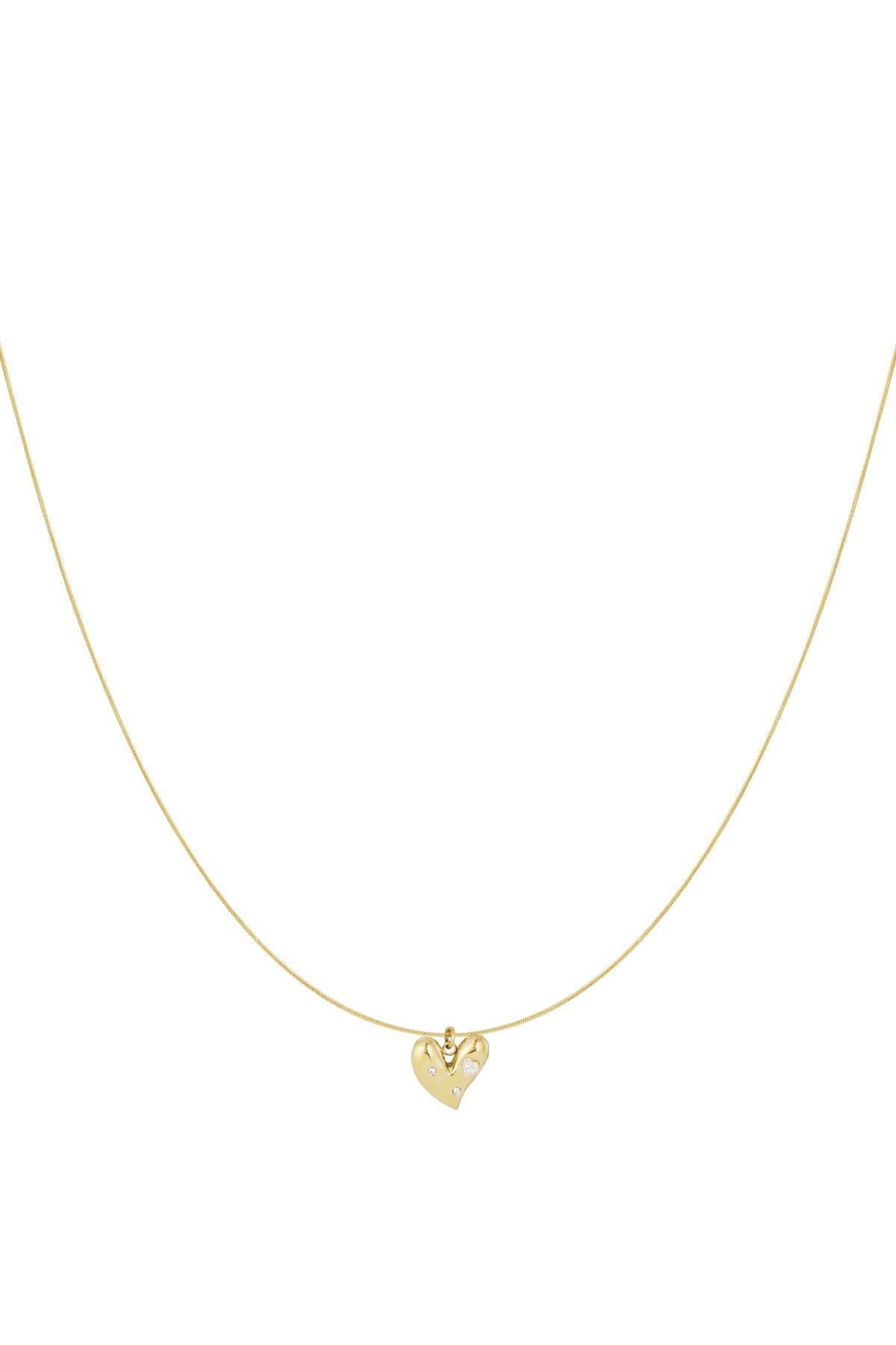 Goud & Zilver Lucky Heart Ketting RVS – Goud & Zilver – productfoto | Tudor Gems