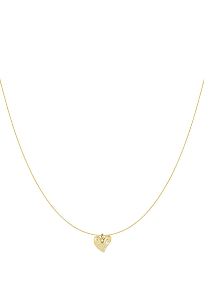 Goud & Zilver Lucky Heart Ketting RVS – Goud & Zilver – productfoto | Tudor Gems